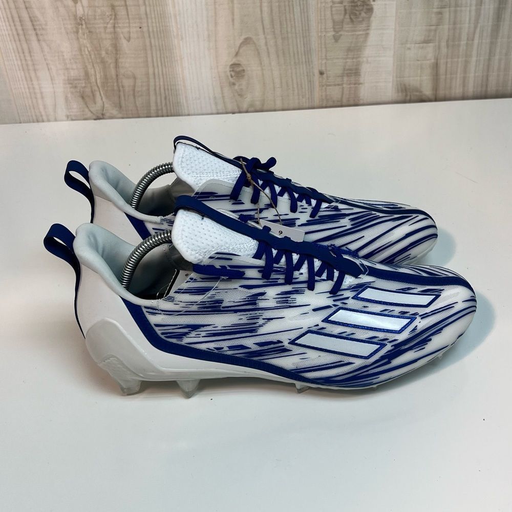Adidas Adizero 12.0 Football Cleats White Royal Blue Men Size 7.5 & 11.5 GW5059
